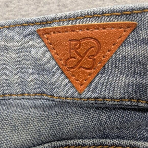 Red Bottoms Jeans Womens 14 Blue Cargo Denim Buckle Strap Wide Leg Baggy Y2K - Picture 12 of 16